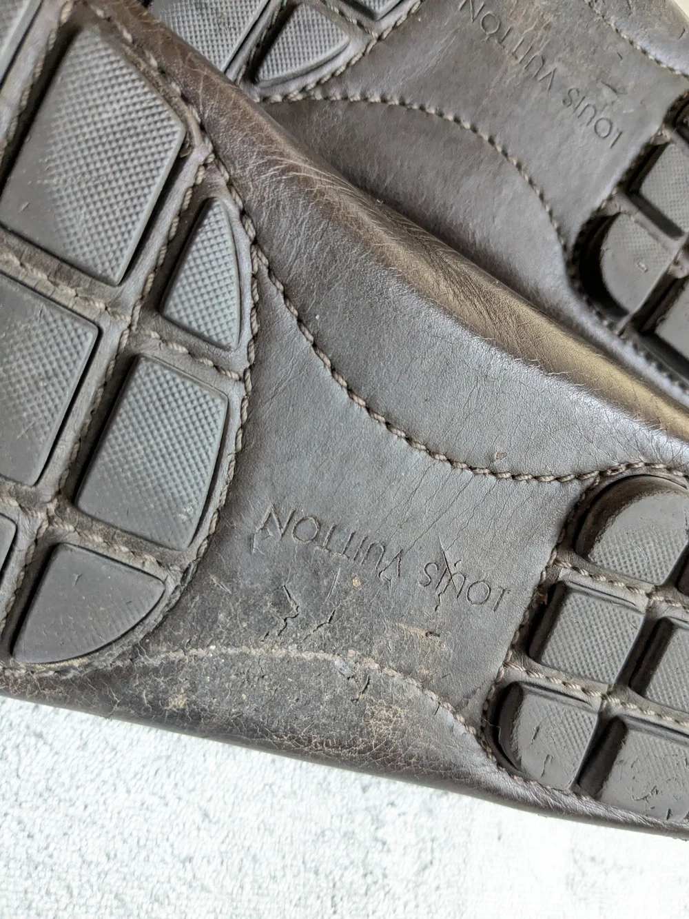 Louis Vuitton Brown Leather Men's Driving Loafers 9.5